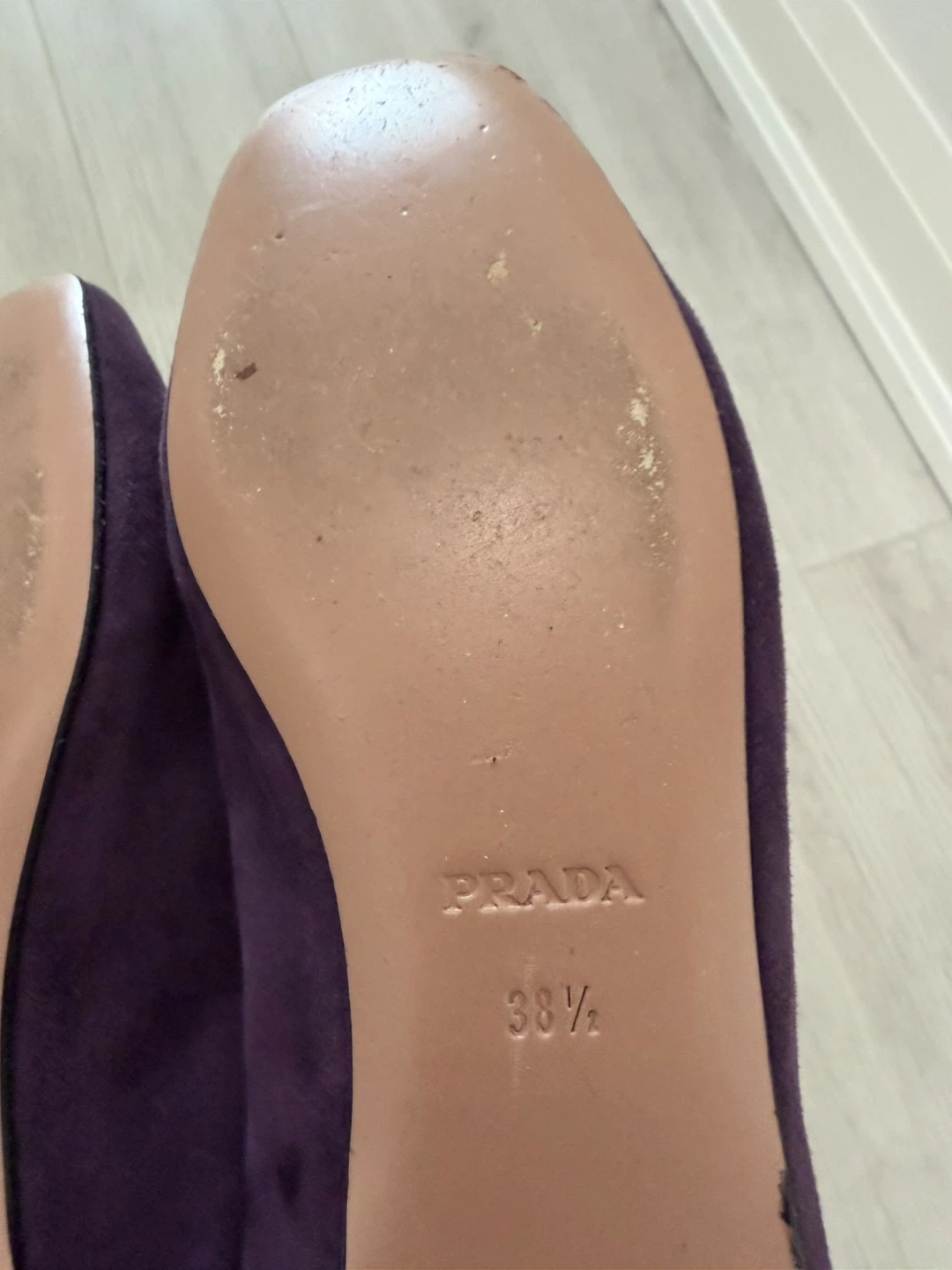 Prada Purple Suede Bow Detail Flats Size 38.5 - photo 5