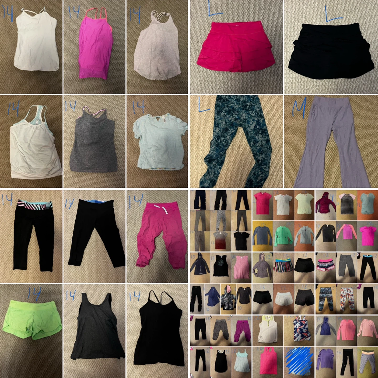 Huge lot of girls size 10-14 ivivva clothes (67 items)