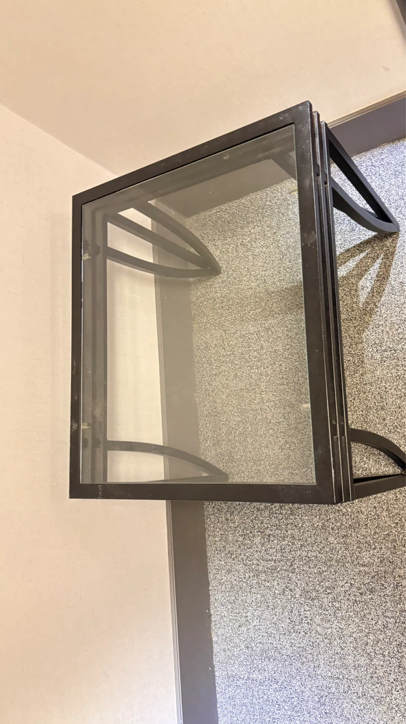 Glass Top End Table with Metal Frame - photo 2