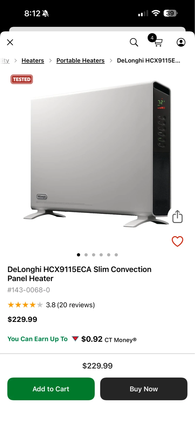 DeLonghi HCX9115ECA Panel Heater