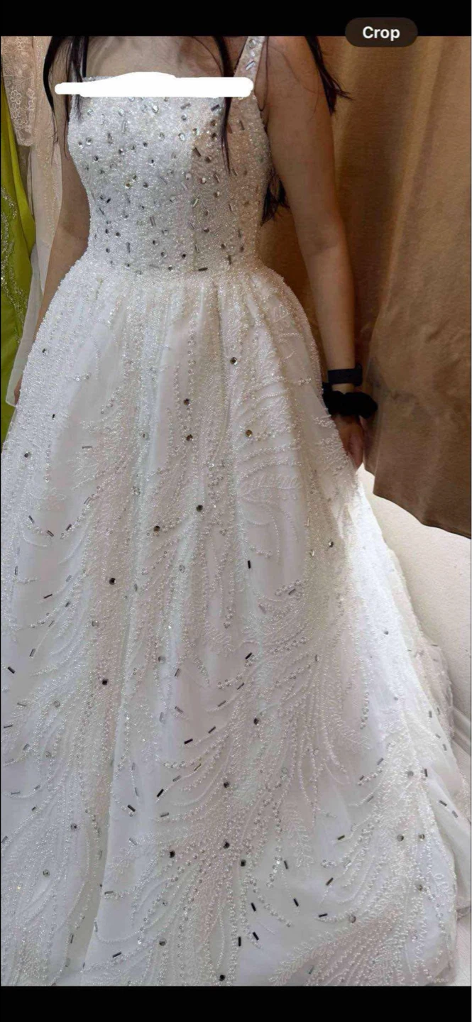White Embellished Ball Gown