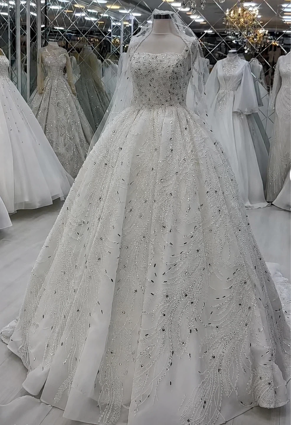White Embellished Ball Gown - photo 2