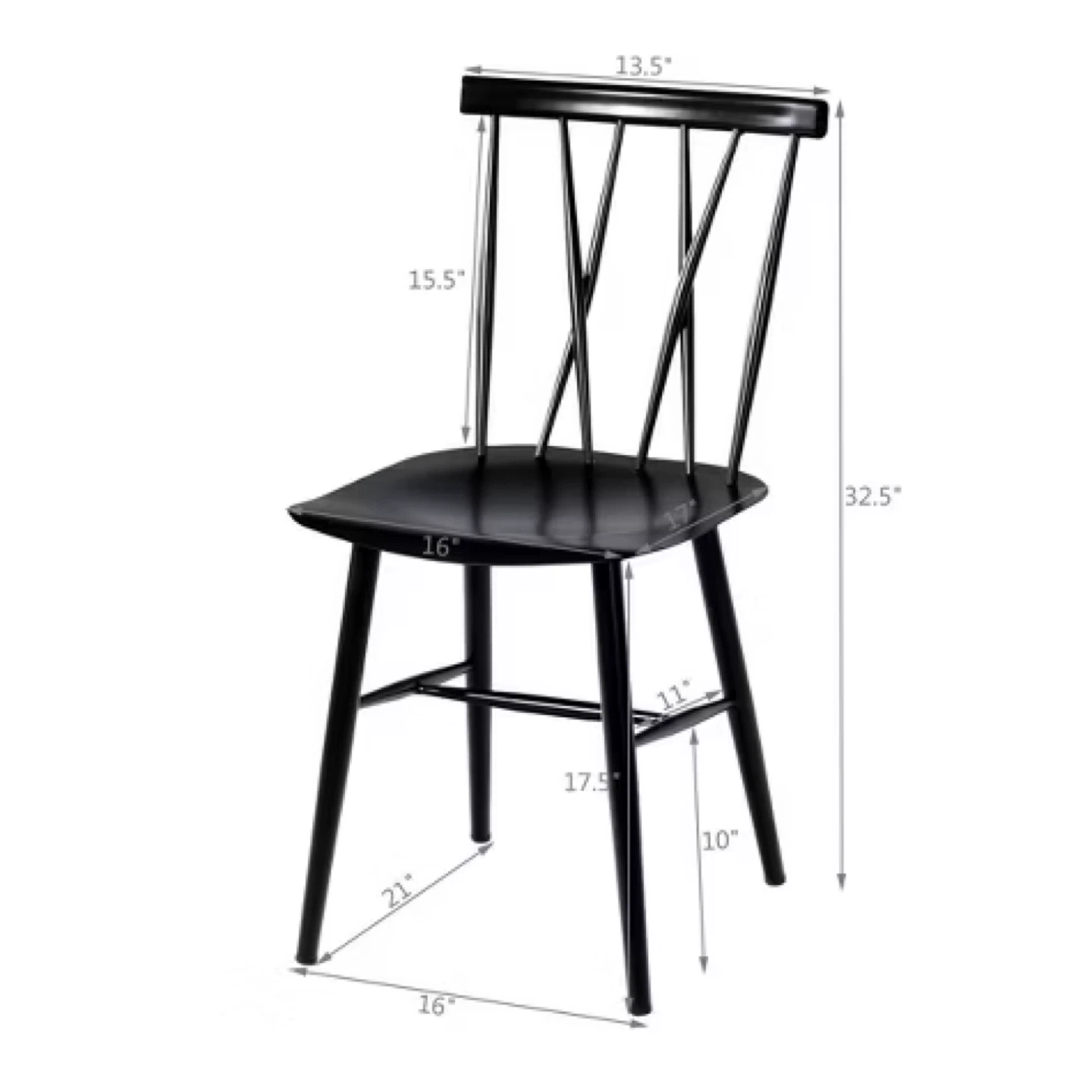 Gray Metal Spindle Back Dining Chair - photo 2