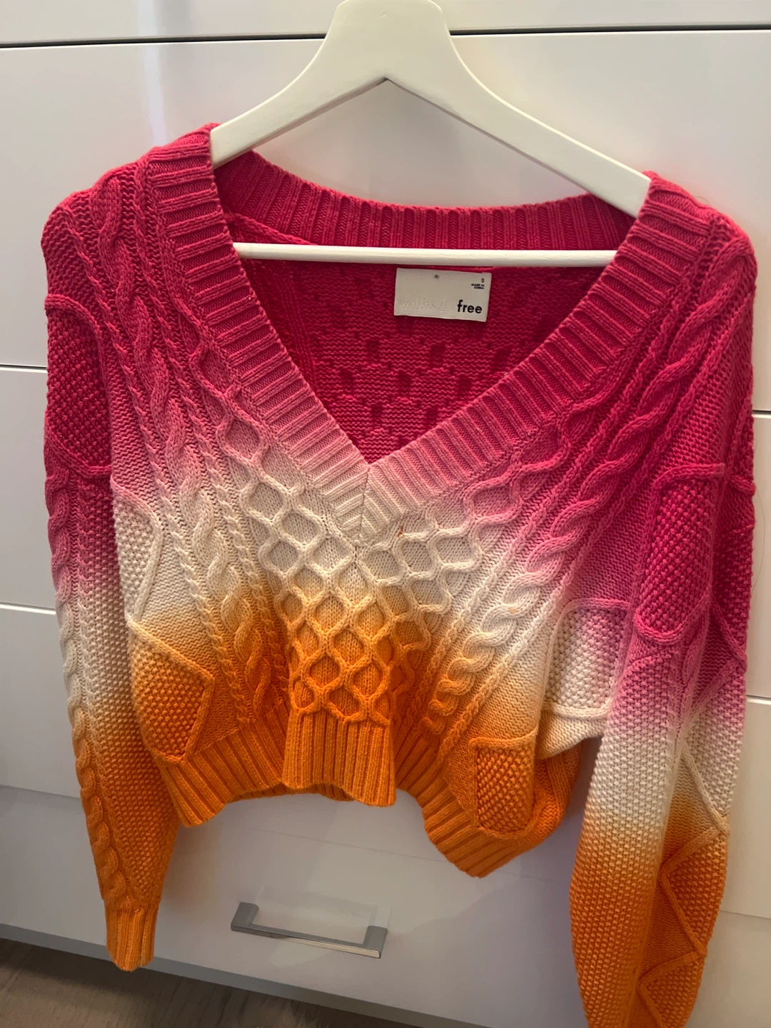 Wilfred free Ombre Cable Knit V-Neck Sweater Size S
