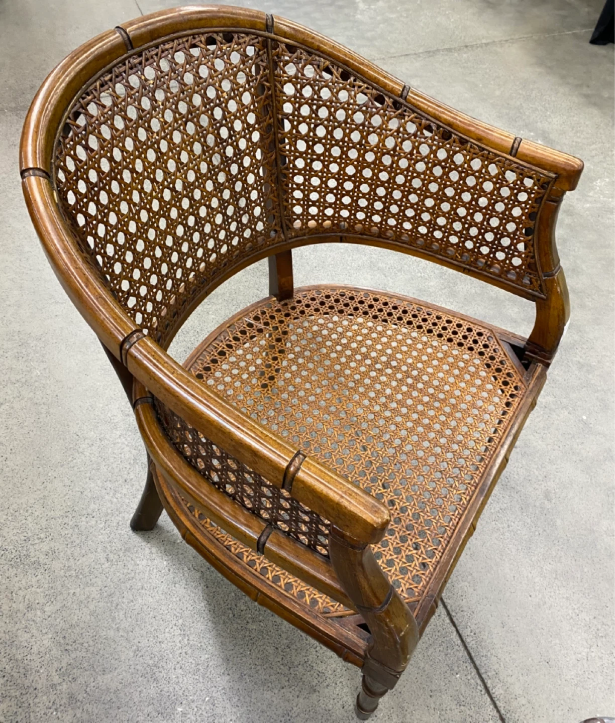 Vintage Cane Barrel Chair - photo 2