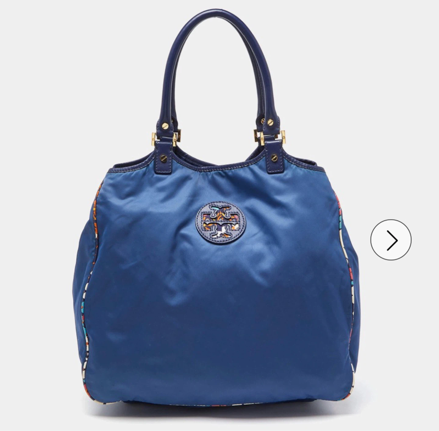 Tory Burch Navy Blue Nylon Tote Bag