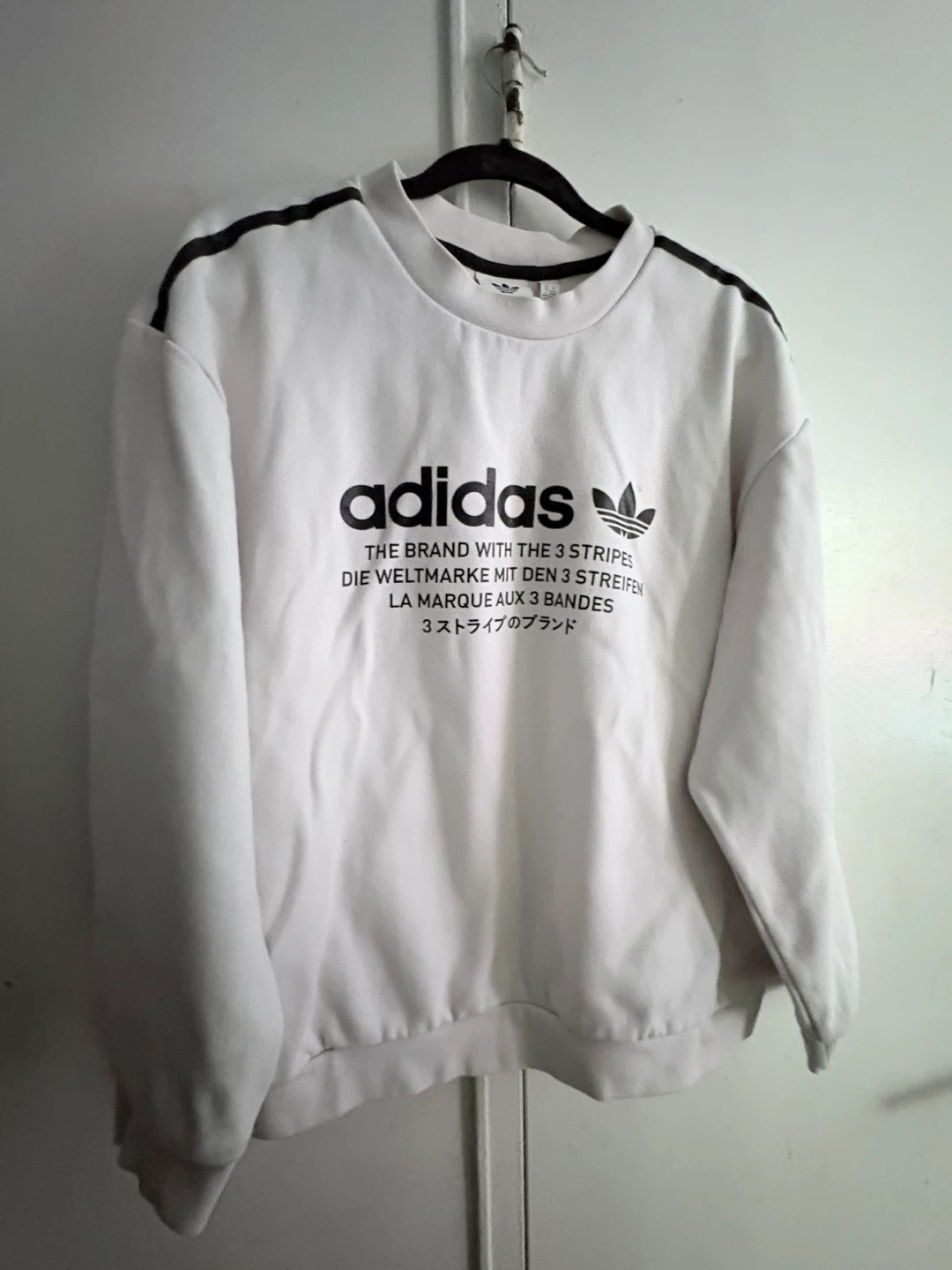 Adidas White Crewneck Sweatshirt