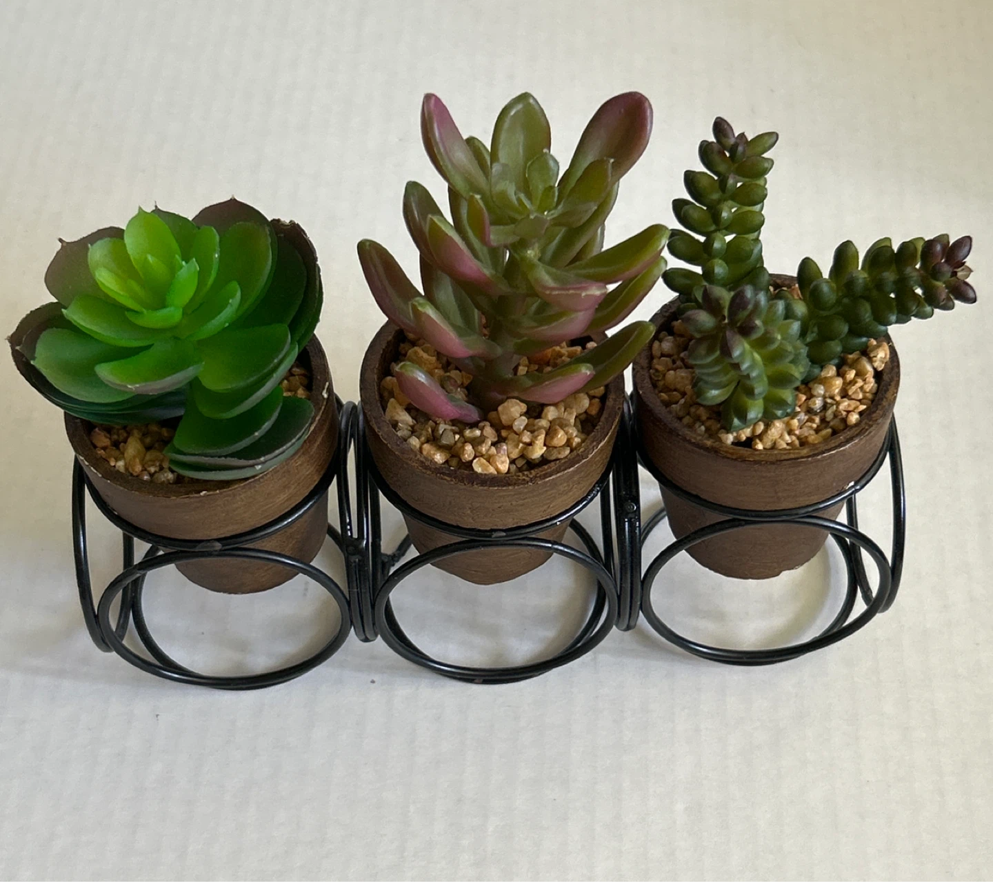 Faux Succulent Plants in Metal Holder - photo 2