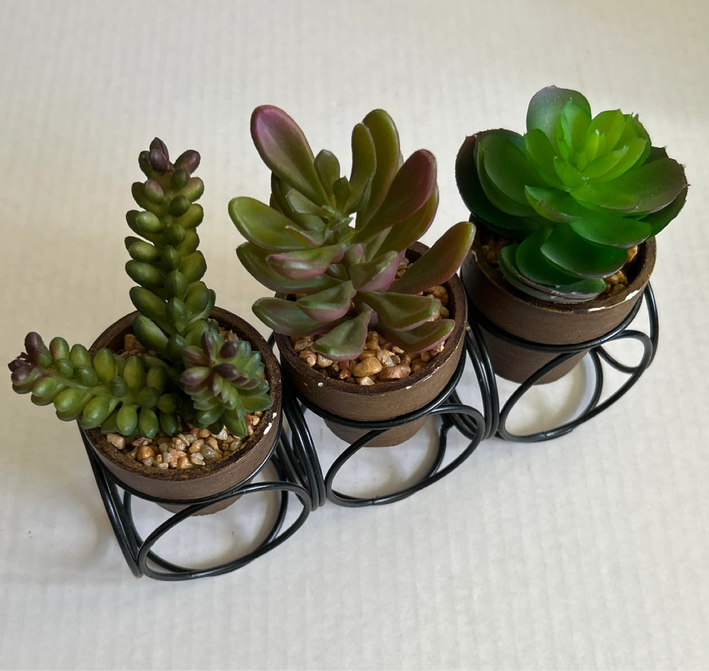 Faux Succulent Plants in Metal Holder - photo 3