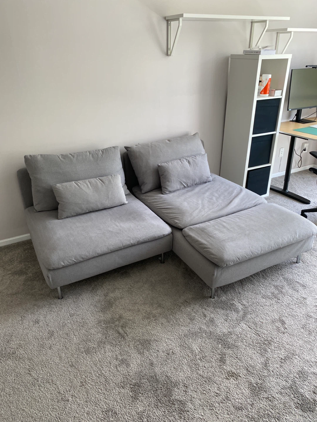 Grey Modular Sofa with Chaise and Ottoman - photo 2