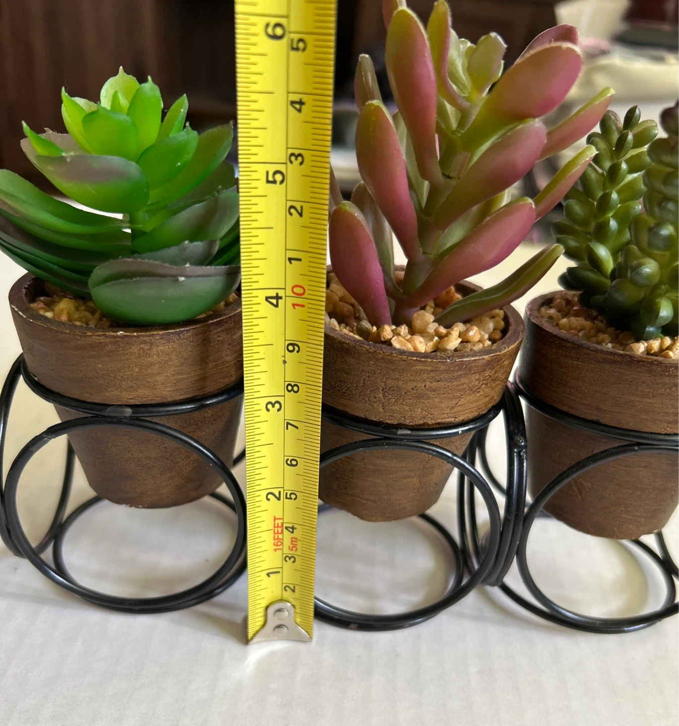 Faux Succulent Plants in Metal Holder - photo 5