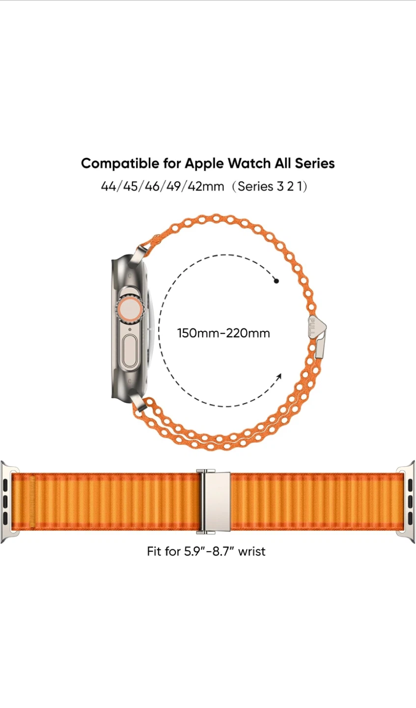 Orange Alpine Loop Watch Band for Apple Watch - photo 5