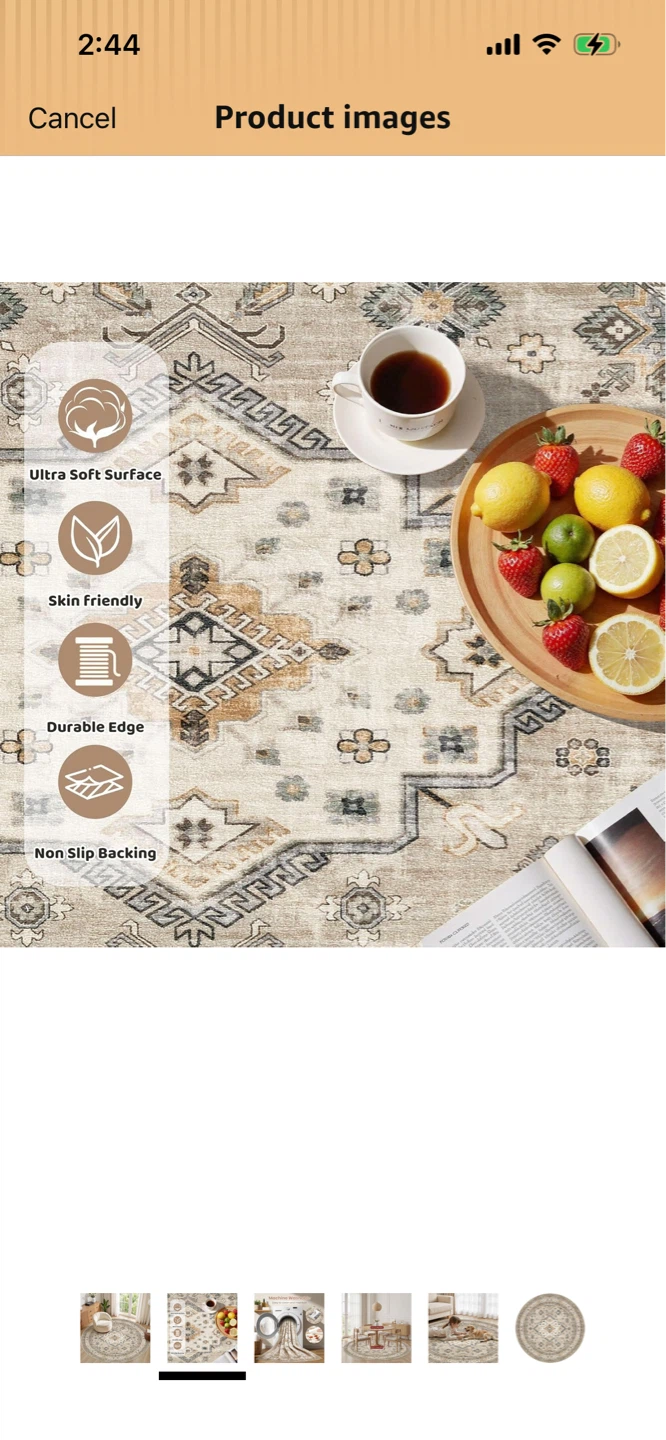 New- 6ft Round Vintage Rug - Beige - photo 5