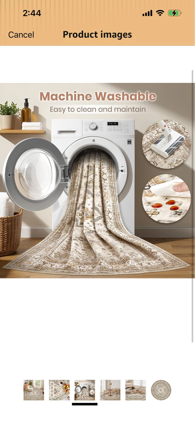 New- 6ft Round Vintage Rug - Beige - photo 4