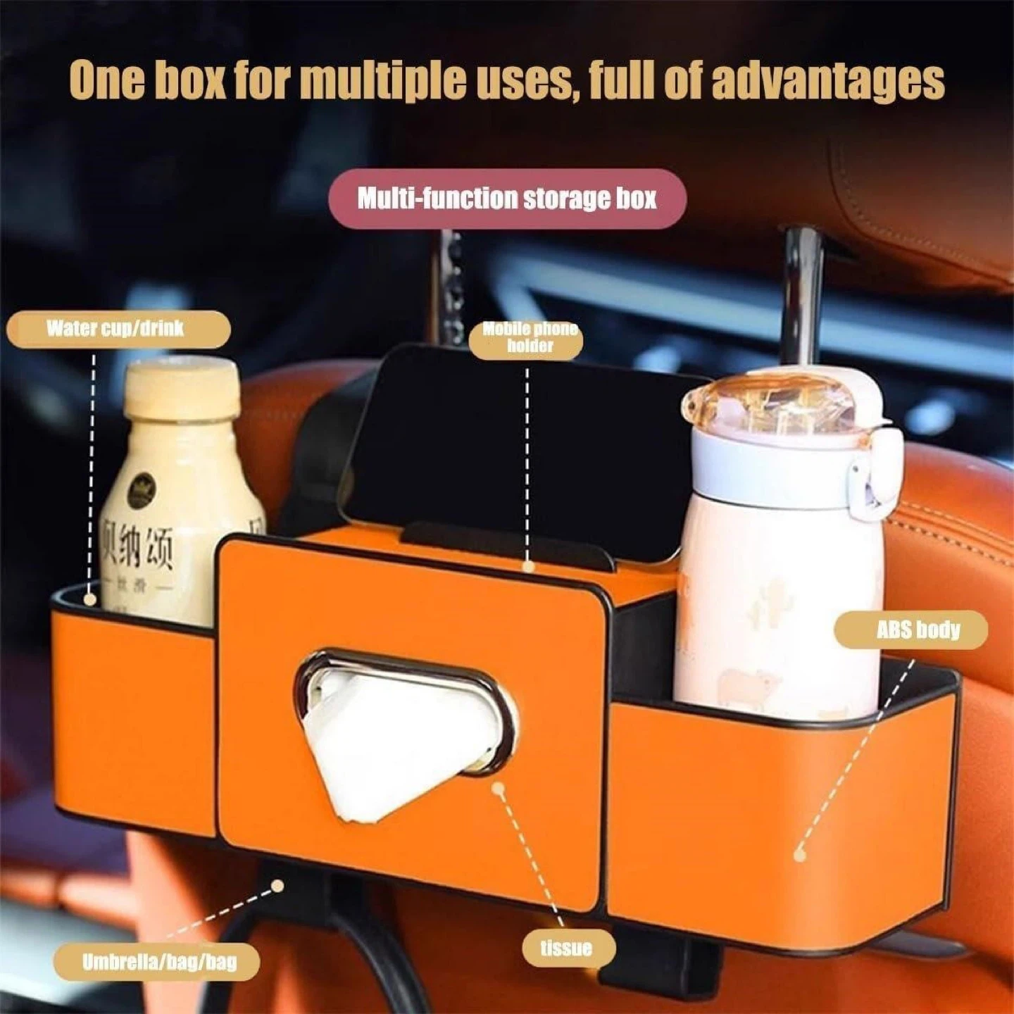 Car Seat Back Organizer with Tissue Holder - photo 2