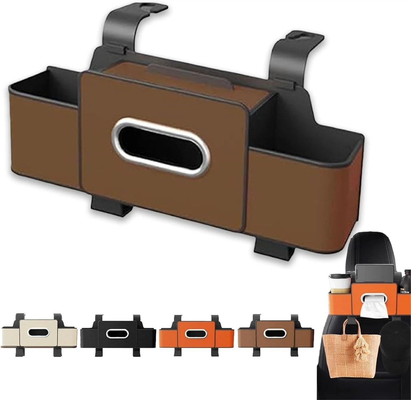 Car Seat Back Organizer with Tissue Holder