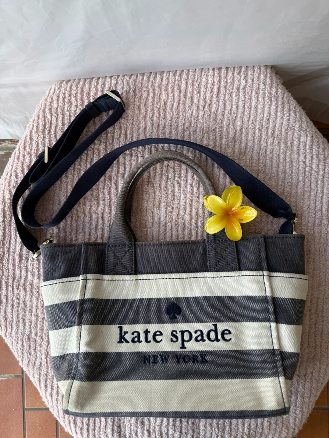 Kate Spade New York Striped Canvas Tote Bag