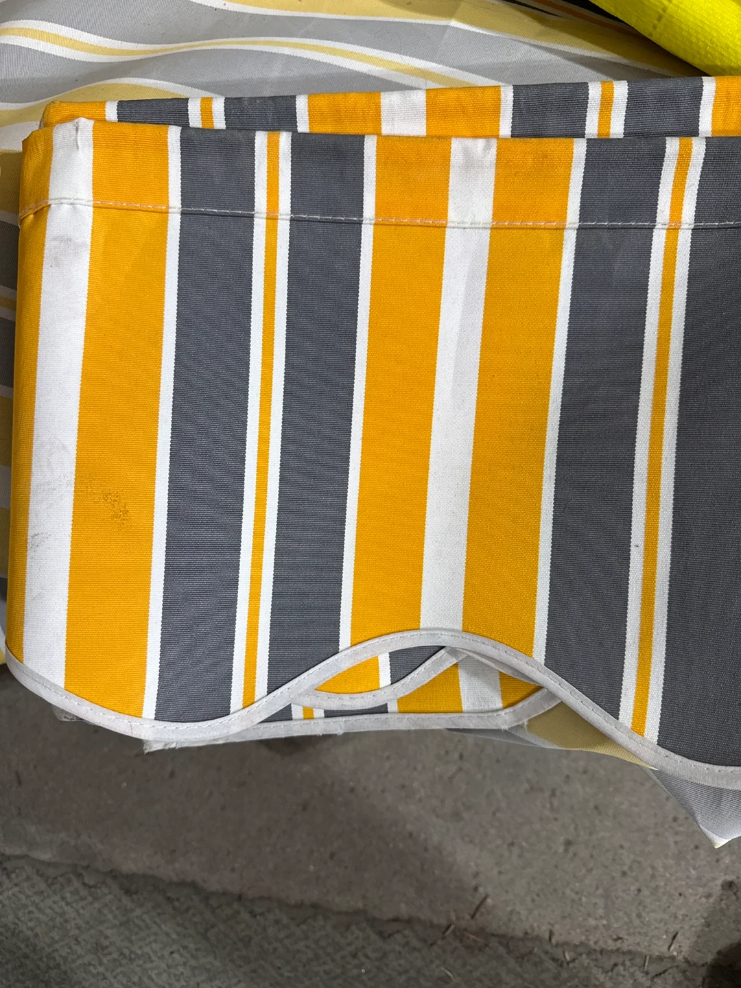 Outsunny 15x10 Striped Awning Fabric - Yellow, Gray, White