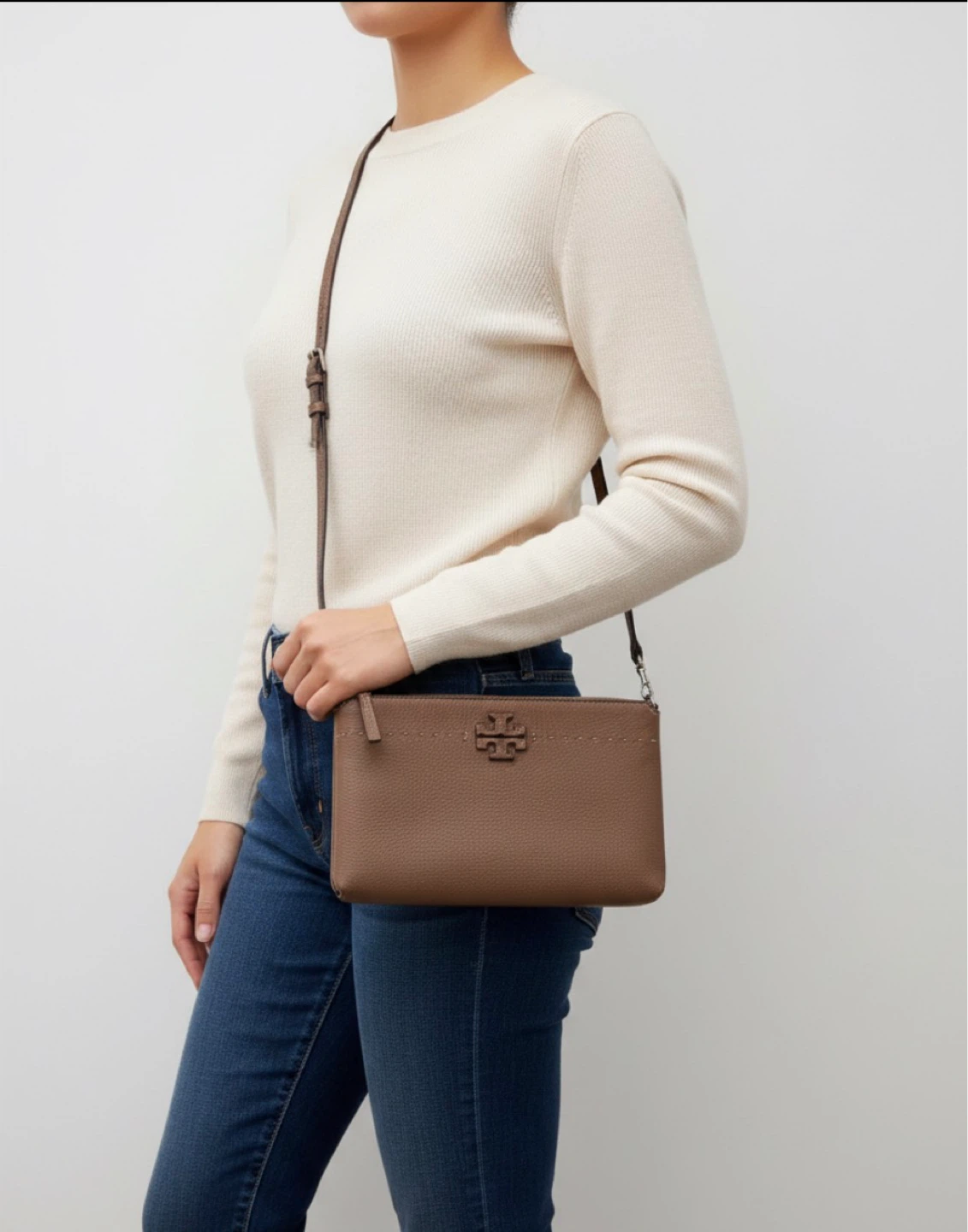 Tory Burch Taupe Leather Crossbody Bag - photo 2