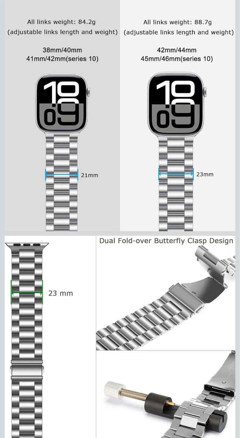 Stainless Steel Watch Band for Apple Watch (42/44mm) - photo 3