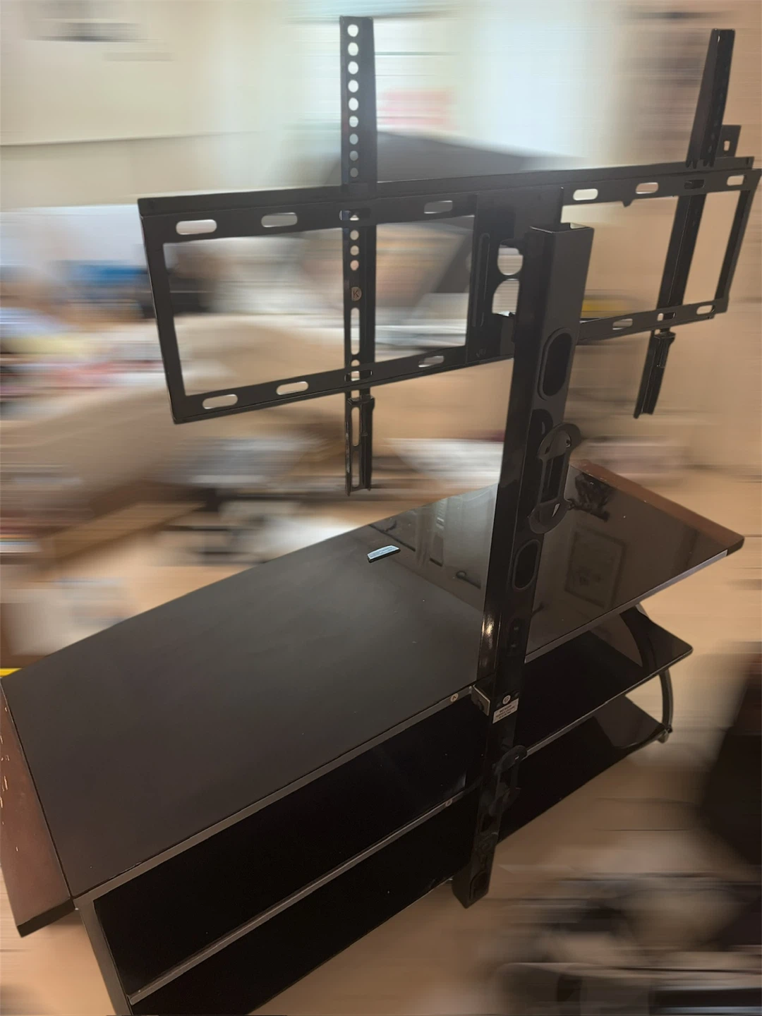 Black Glass TV Stand with Mount - photo 3