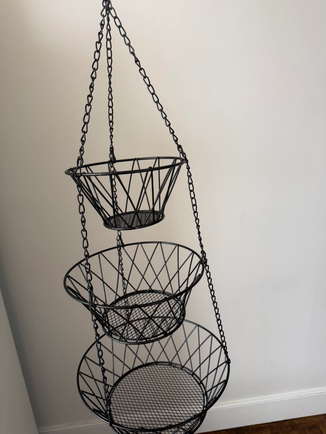 Black 3-Tier Hanging Wire Basket
