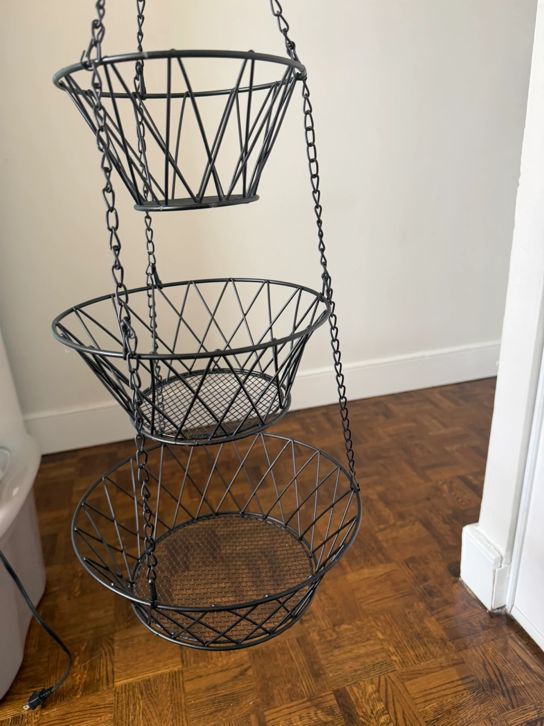Black 3-Tier Hanging Wire Basket - photo 2