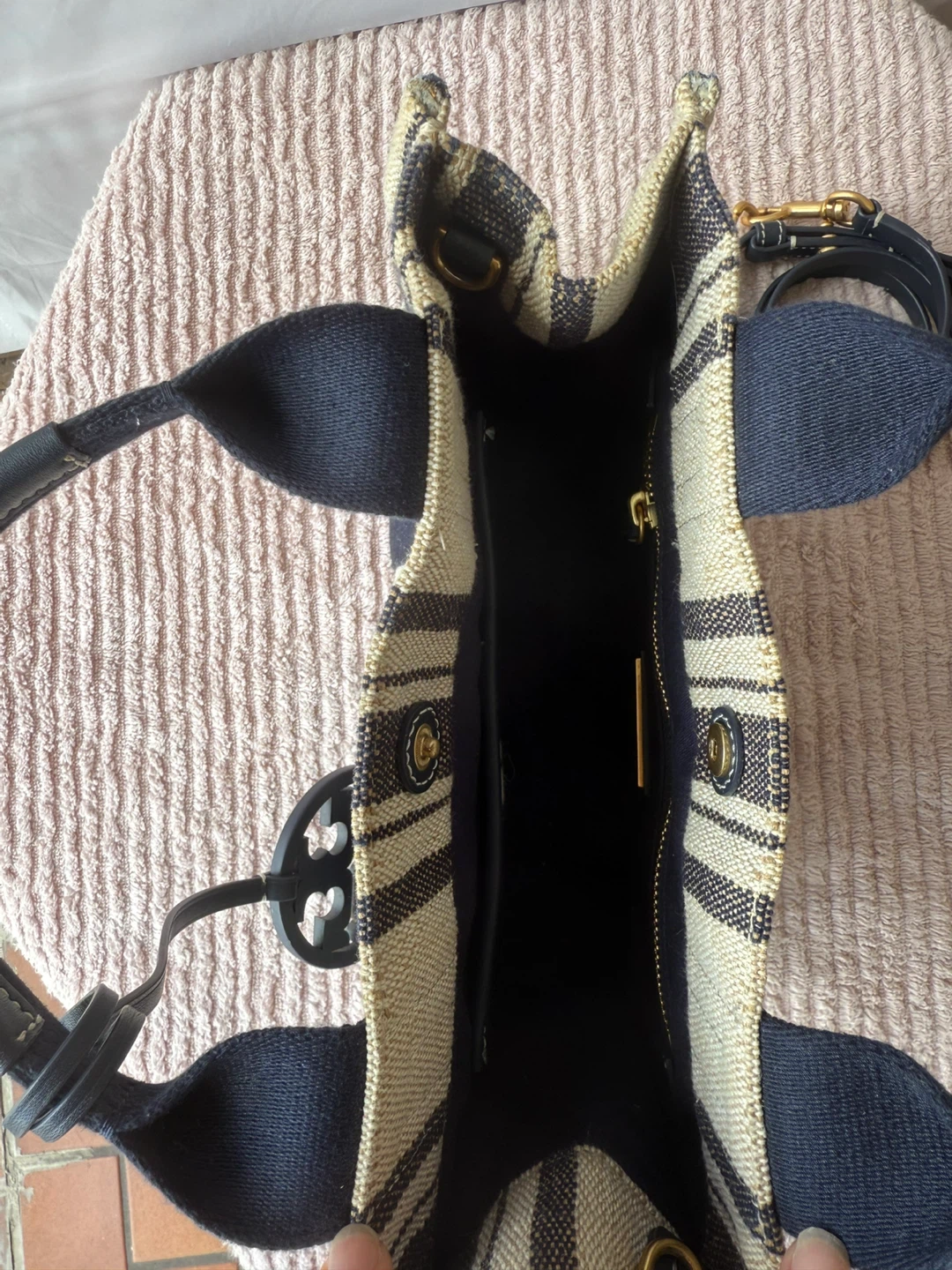 Tory Burch Canvas Striped Tote Bag - photo 3