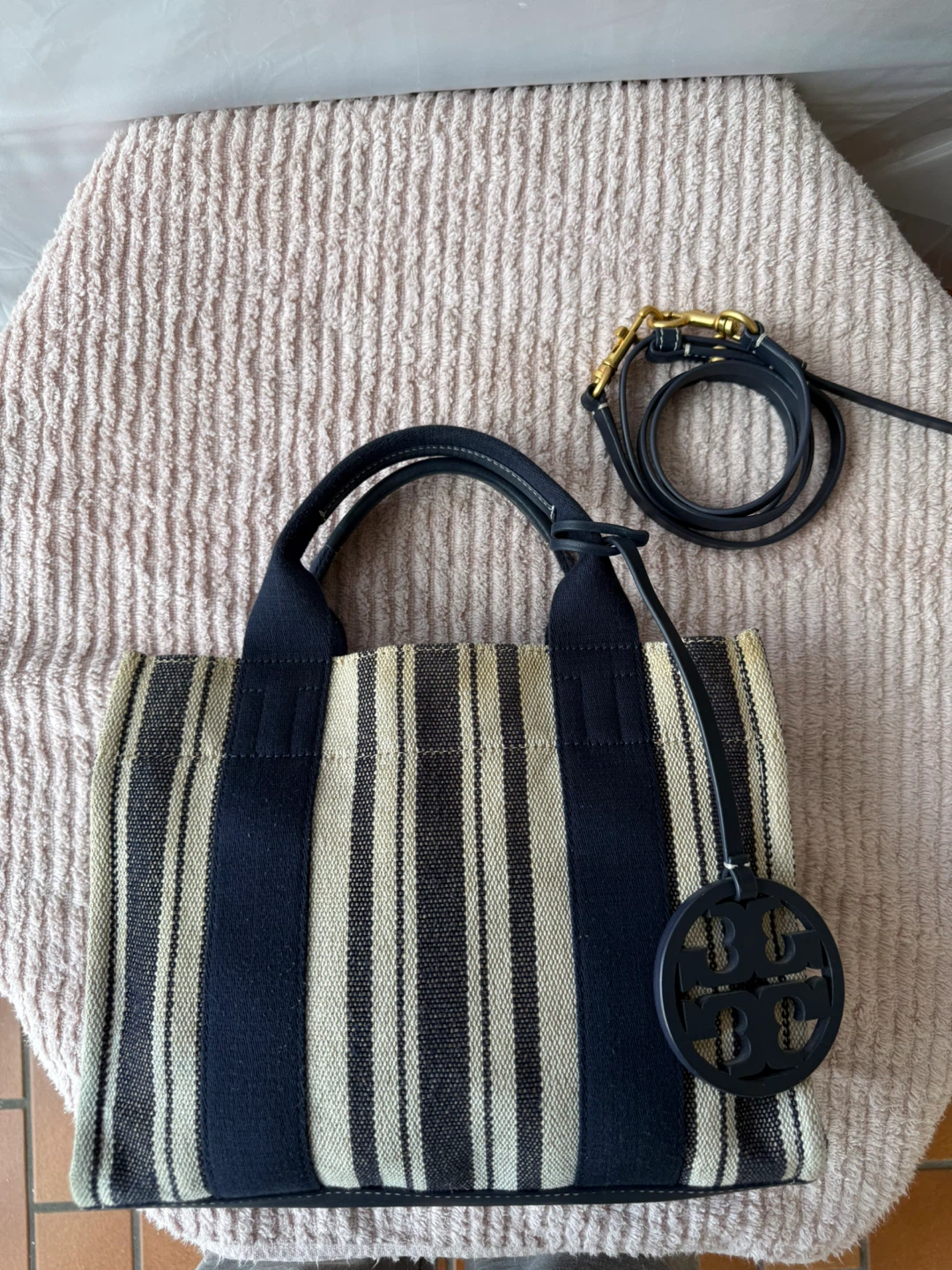 Tory Burch Canvas Striped Tote Bag - photo 2
