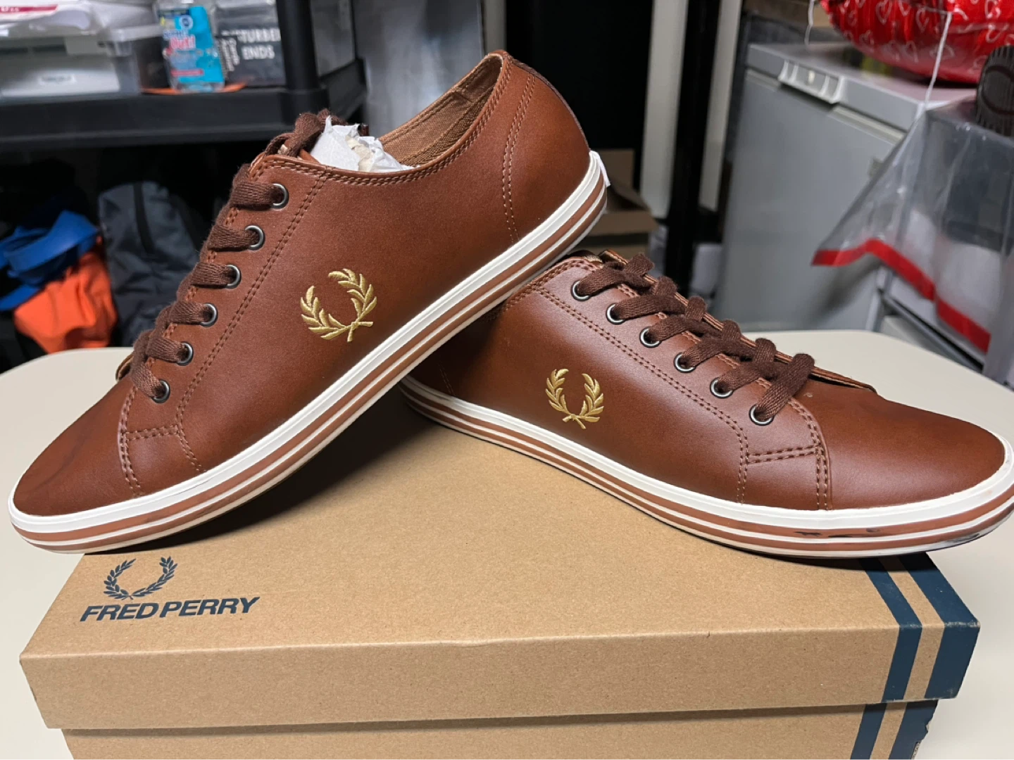 Fred Perry Kingston Leather Brown Sneakers