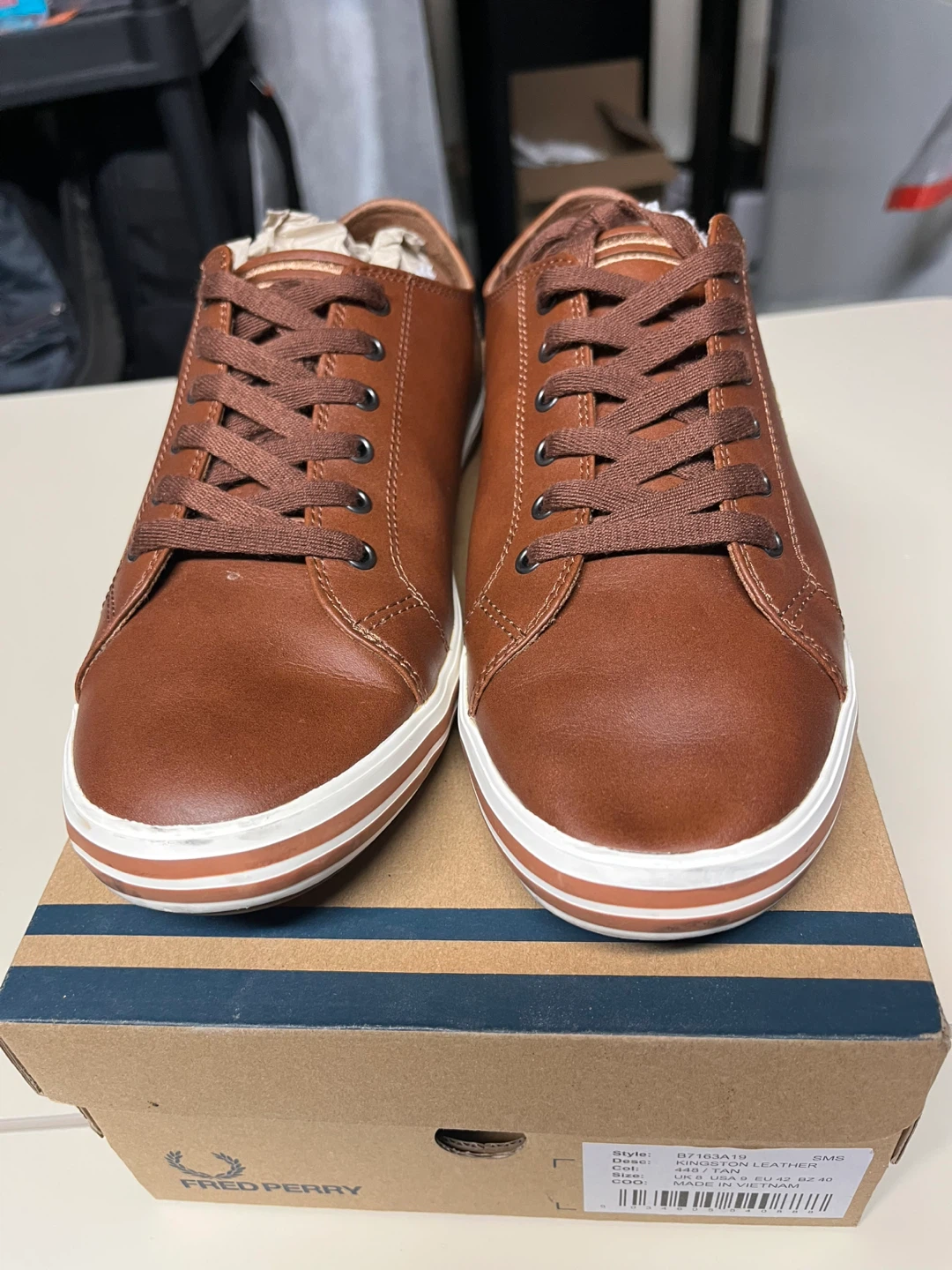 Fred Perry Kingston Leather Brown Sneakers - photo 4