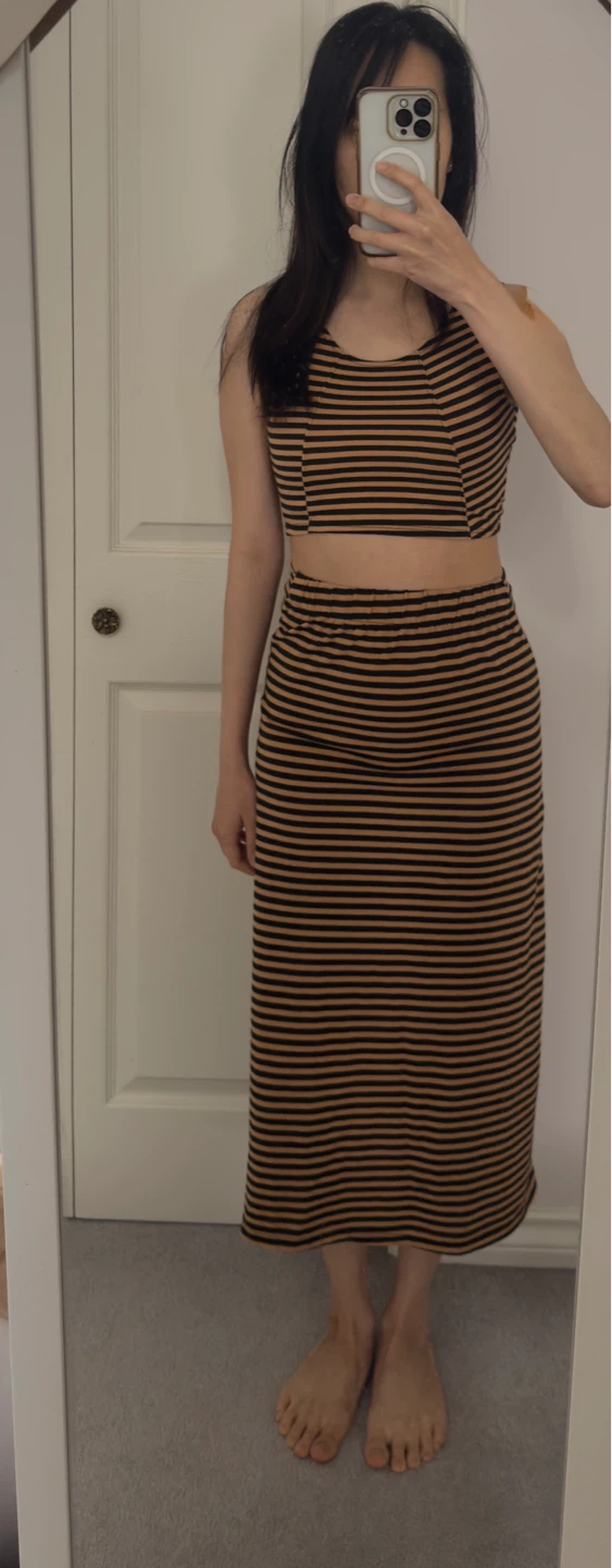 Striped Crop Top and Maxi Skirt Set - photo 2