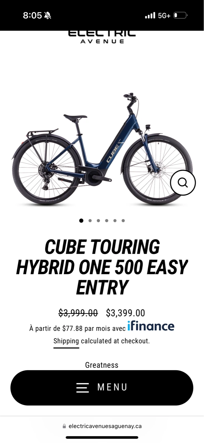 CUBE Touring Hybrid ONE 500 Easy Entry E-Bike - photo 2