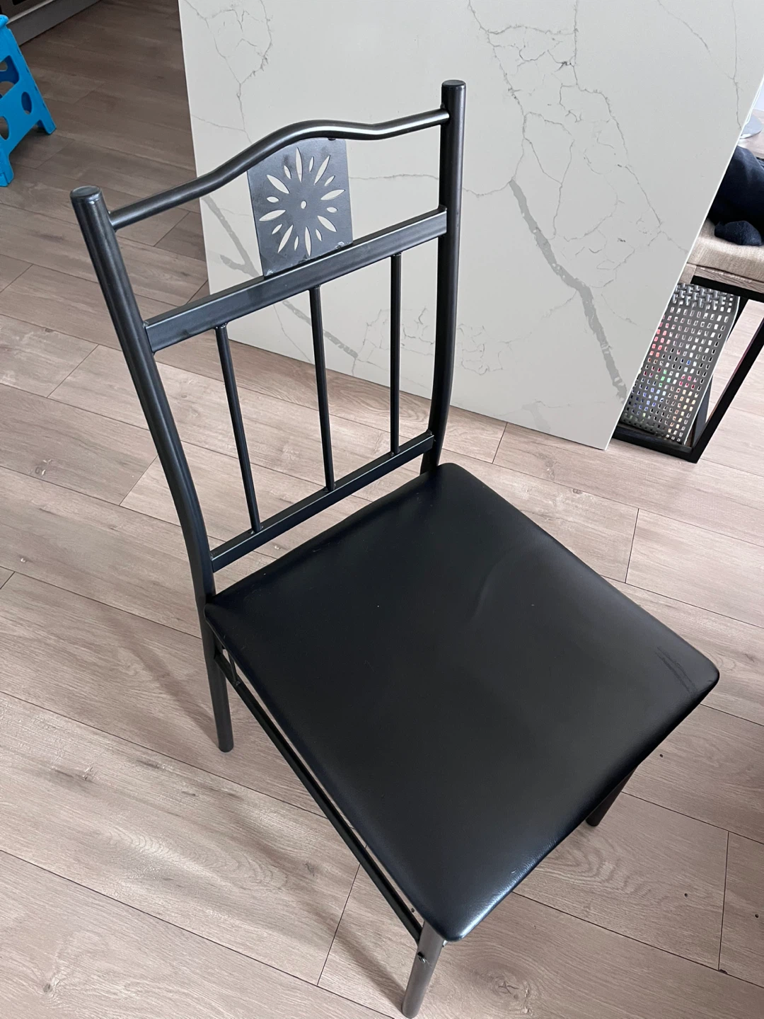 Black Metal Dining Chair with Sunburst Detail - photo 2