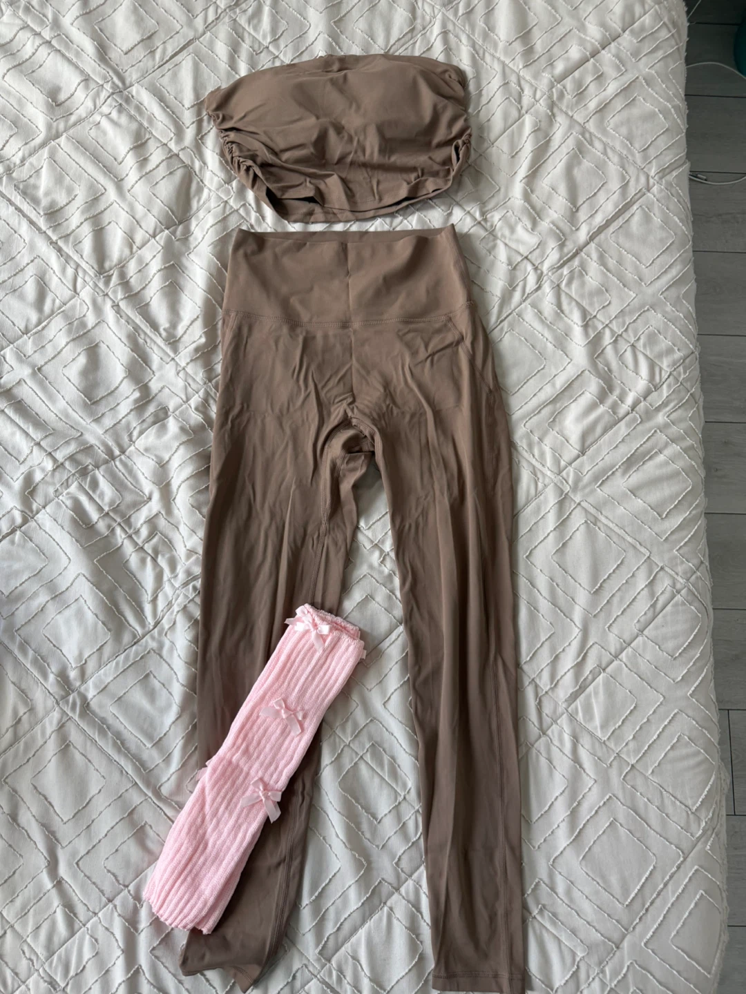FASH Taupe High Waisted Leggings & Tube Top Set - Size L - photo 3