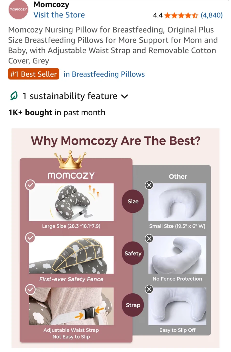 Momcozy Nursing Pillow - photo 2
