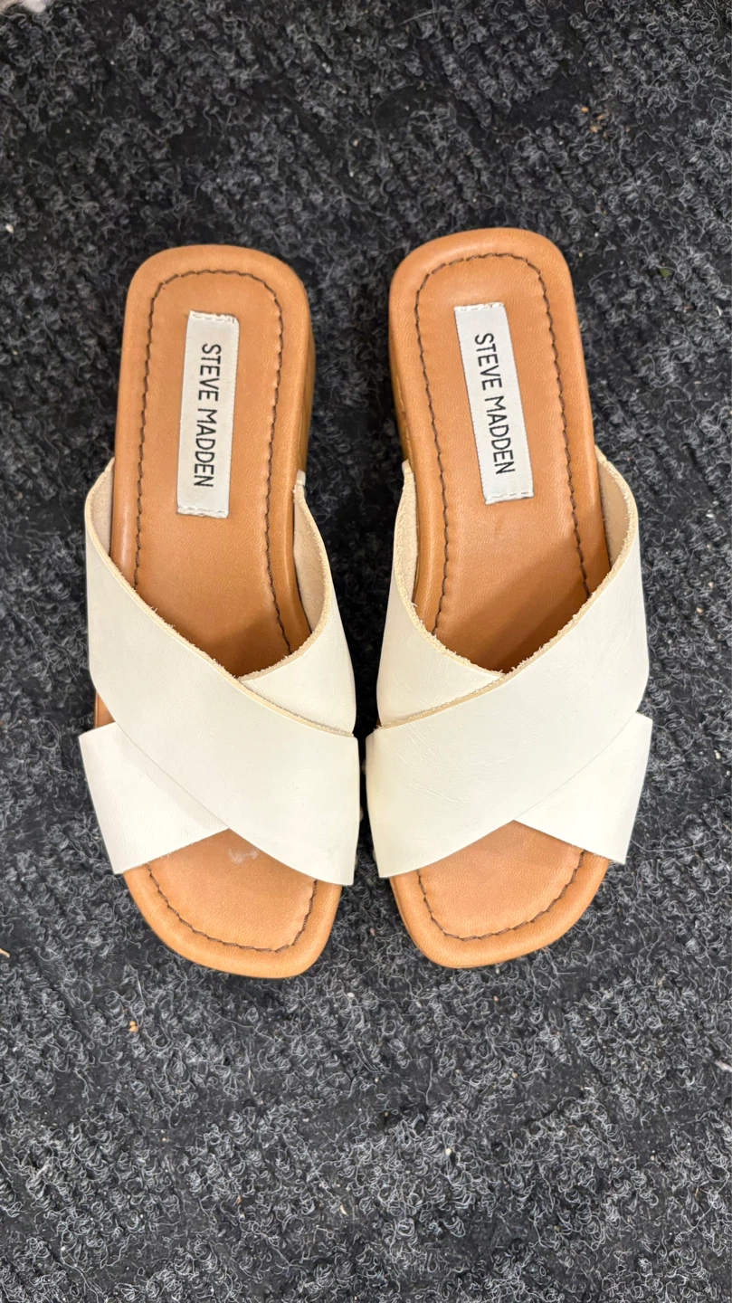 Steve Madden White Clog Sandals
