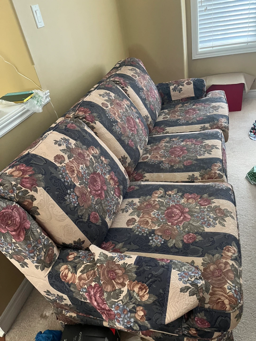 Floral Striped Accent Chair and Sofa Set - photo 2