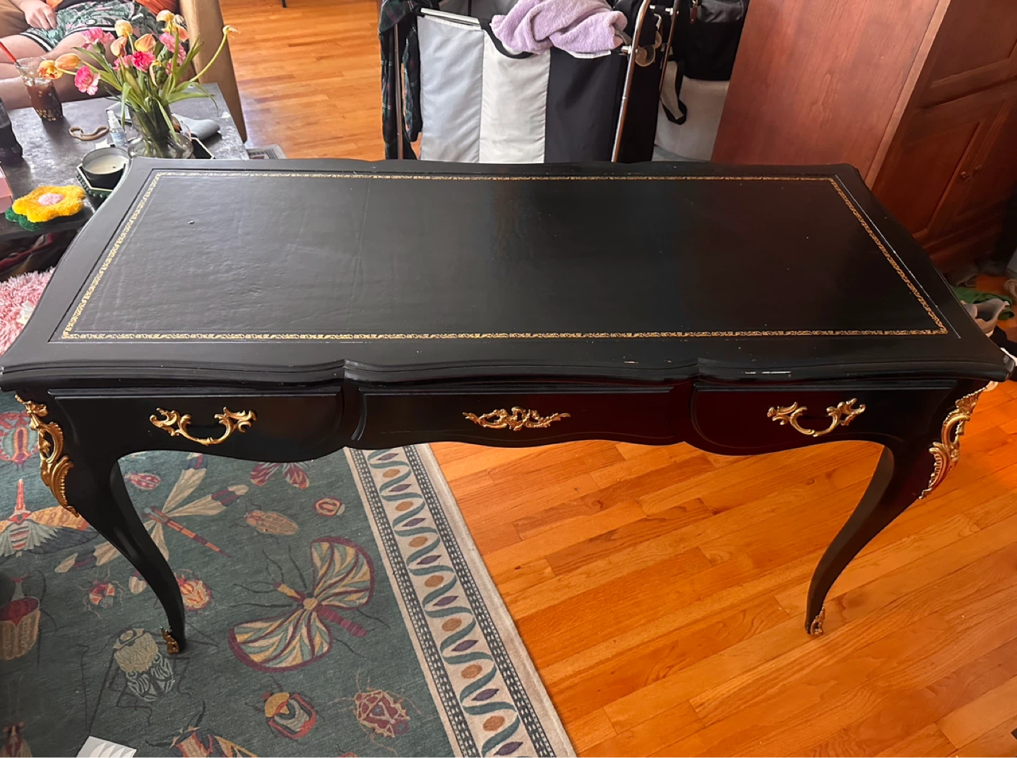 Louis XV Style black writing desk - photo 4