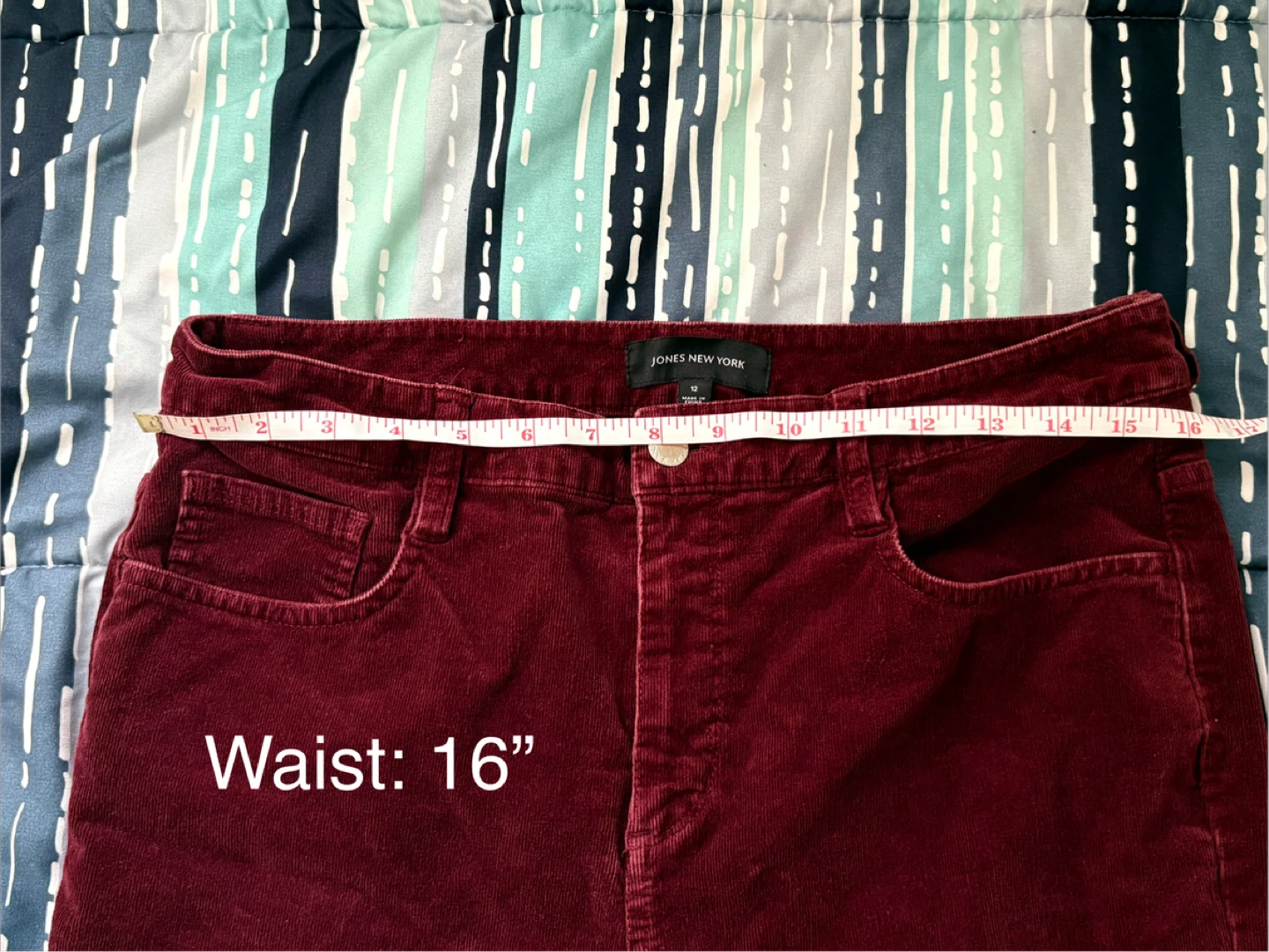 Maroon Straight Leg Corduroy Pants - photo 5