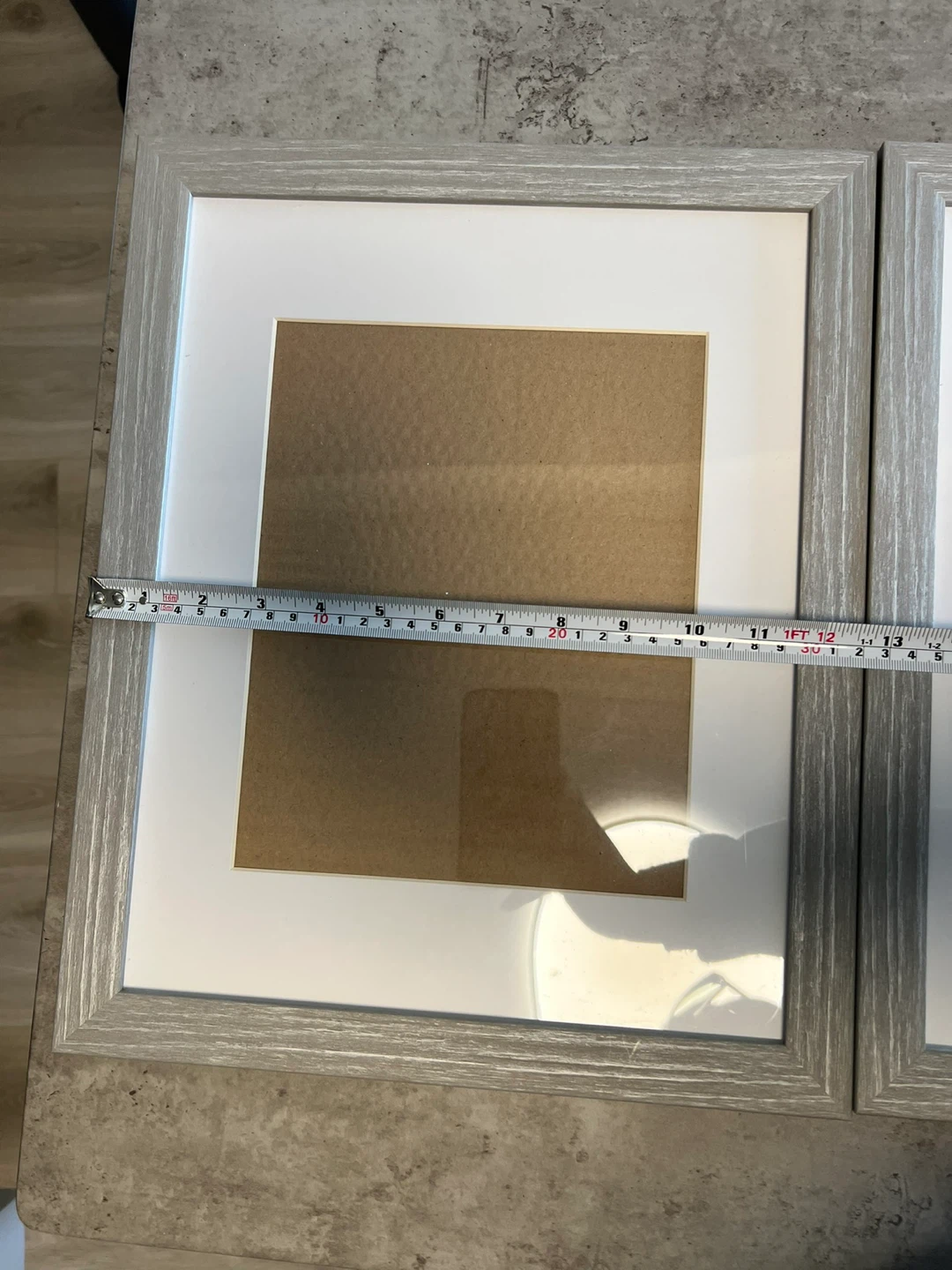 Set of 3 Grey Picture Frames with White Matting - photo 3