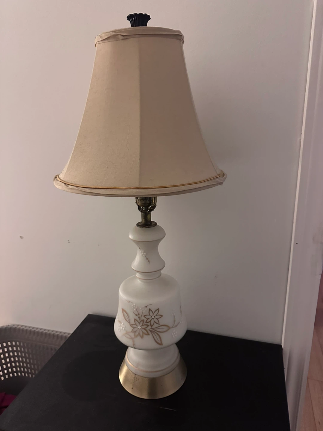 Vintage Table Lamp with Beige Shade