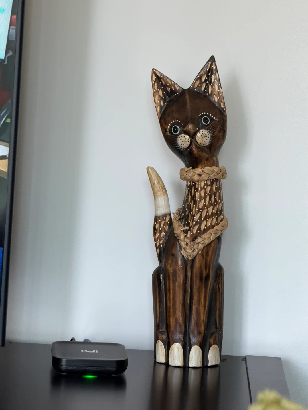 Wooden Cat Figurine