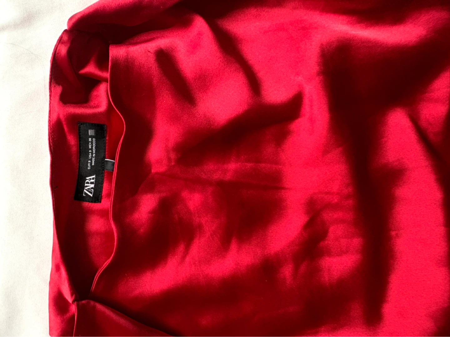 ZARA Red Satin Ruched Dress - photo 2