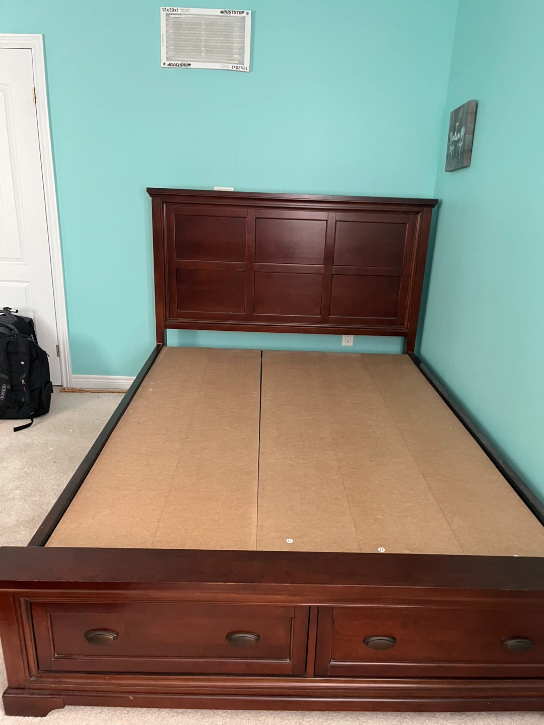 Dark Wood Storage Bed Frame with Drawers - photo 2