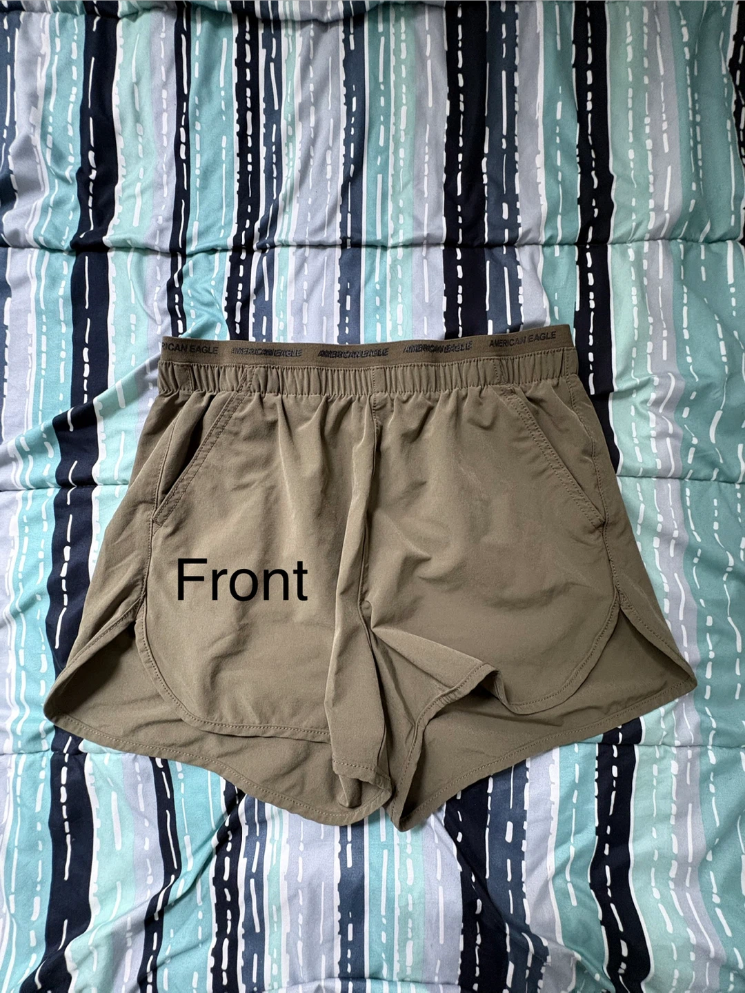 Army Green High-Low Athletic Shorts