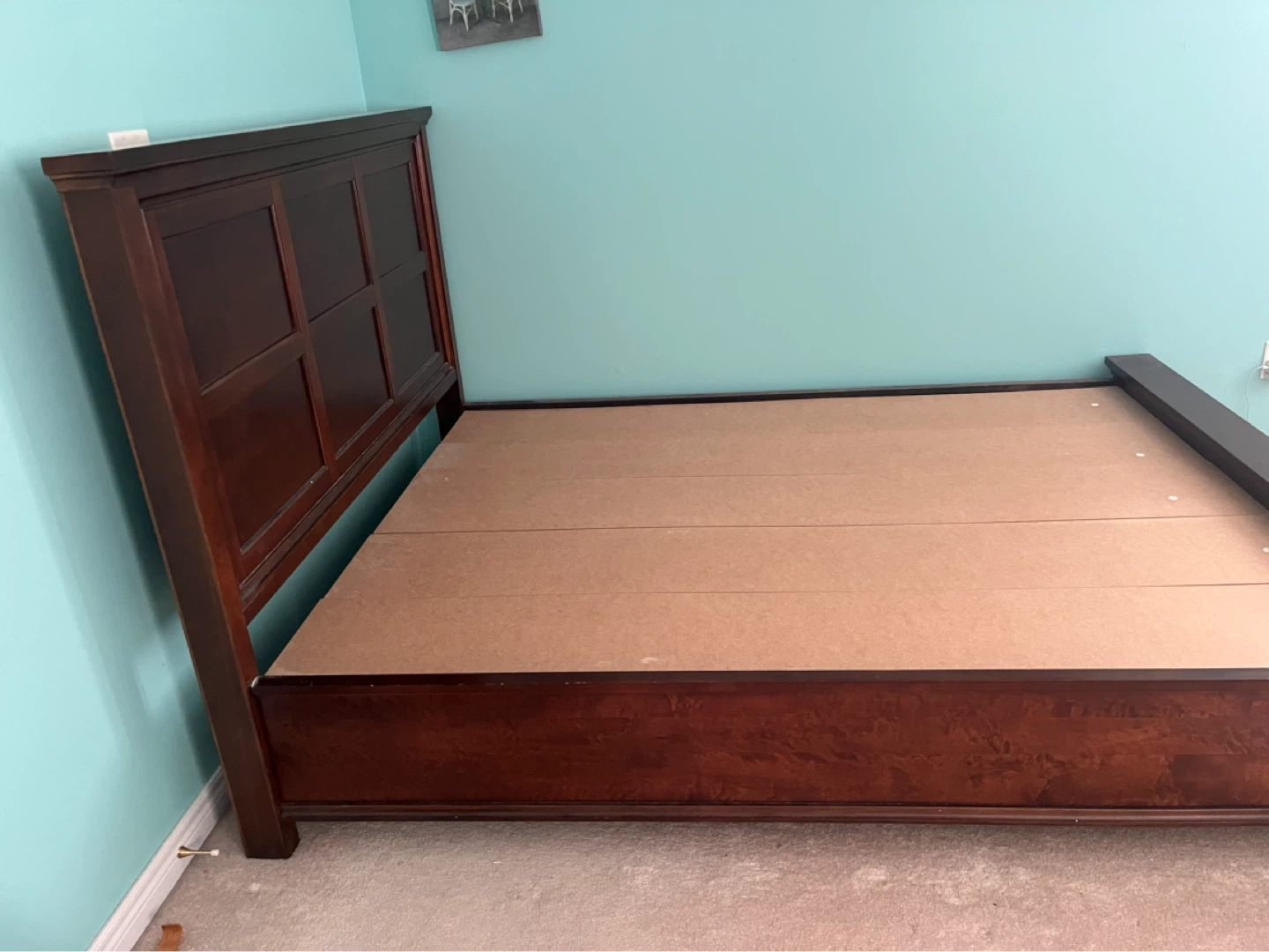 Dark Wood Storage Bed Frame with Drawers