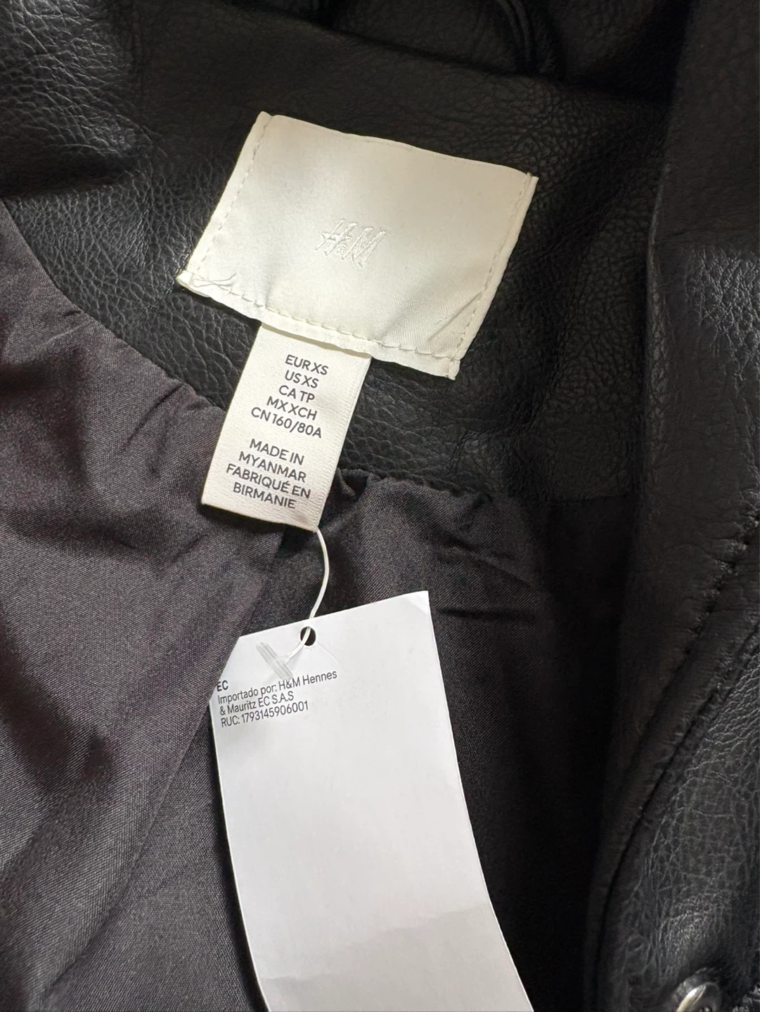 H&M Black Faux Leather Moto Jacket - photo 4