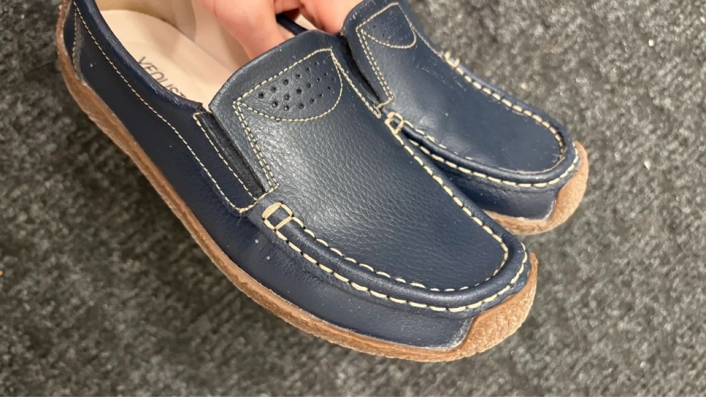 Blue Leather Slip-On Shoes - photo 2