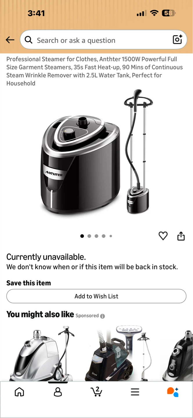 Anthter 1500W Professional Garment Steamer - photo 2